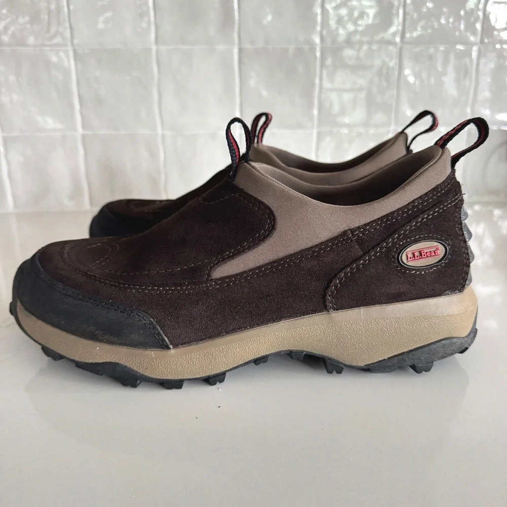 LL Bean‎ Sport Moc Shoes Women 9 Brown Suede Thinsulate Slip On Outdoors 05330